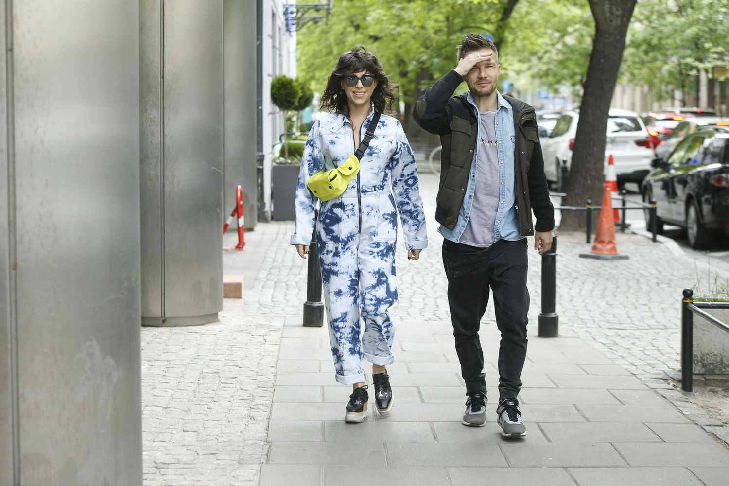 Natalia Kukulska i Adam Sztaba pod studiem Dzień Dobry TVN