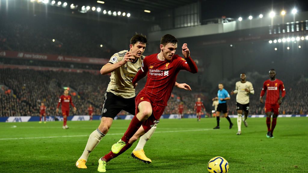 Getty Images / Andrew Powell/Liverpool FC / Na zdjęciu: Harry Maguire (z lewej) i Andy Robertson