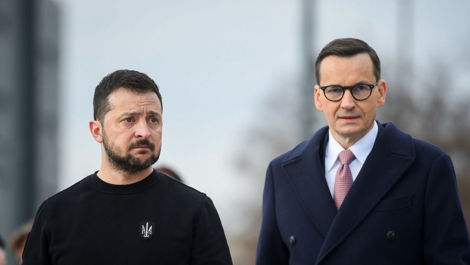 Prezydent Ukrainy Wo?odymyr Ze?enski z wizyt? w Polsce
05.04.2023 Warszawa Wizyta prezydenta Ukrainy Wolodymyra Zelenskiego w Polsce 
fot. Zbyszek Kaczmarek/REPORTER
n/z: Wolodymyr Zelenski, Mateusz Morawiecki
Zbyszek Kaczmarek/REPORTER
