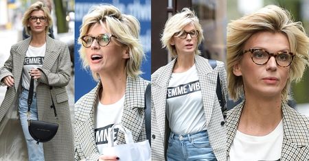 Modna Magda Mołek w płaszczu w pepitkę (ZDJĘCIA)