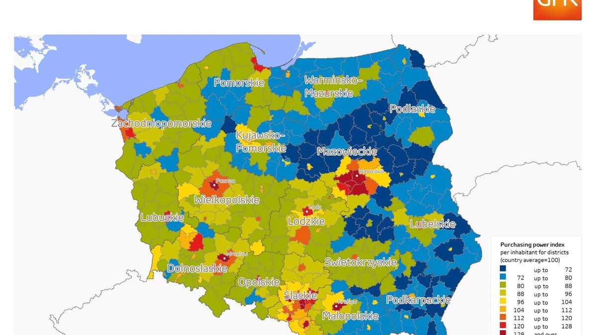 Wciąż widać różnice między Polską A i B