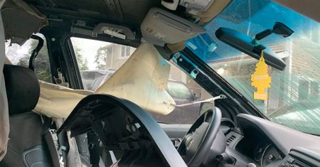 Zwierzę zmasakrowało auto dostawcy pizzy. Pracownik pokazał zdjęcia na Facebooku