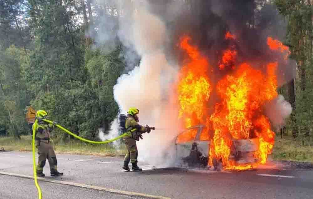 To była kula ognia. Samochód spłonął na "starej trójce"