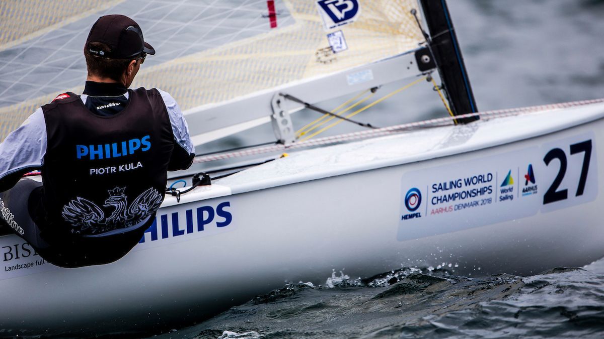 Materiały prasowe / Jesus Renedo / Sailing Energy / Aarhus Sailing Week / Piotr Kula podczas regat testowych przed przyszłorocznymi mistrzostwami świata klas olimpijskich w Aarhus w Danii (sierpnień 2017) 