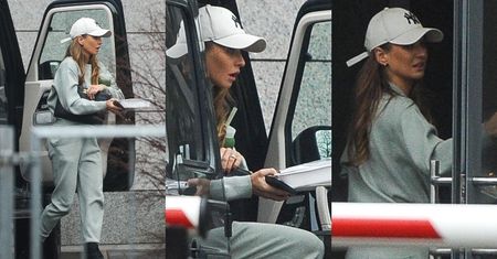 Anna Lewandowska z bidonem pod pachą wysiada z mercedesa Z SZOFEREM i idzie koncentrować się w pracy (ZDJĘCIA)