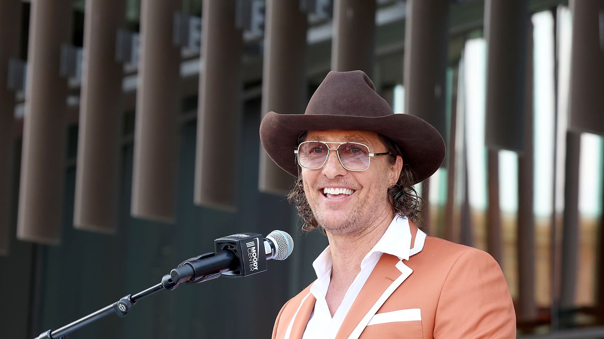 AUSTIN, TEXAS - APRIL 19: University of Texas Minister of Culture Matthew McConaughey attends the ribbon cutting ceremony for UT's new multi purpose arena at Moody Center on April 19, 2022 in Austin, Texas. (Photo by Gary Miller/Getty Images)
