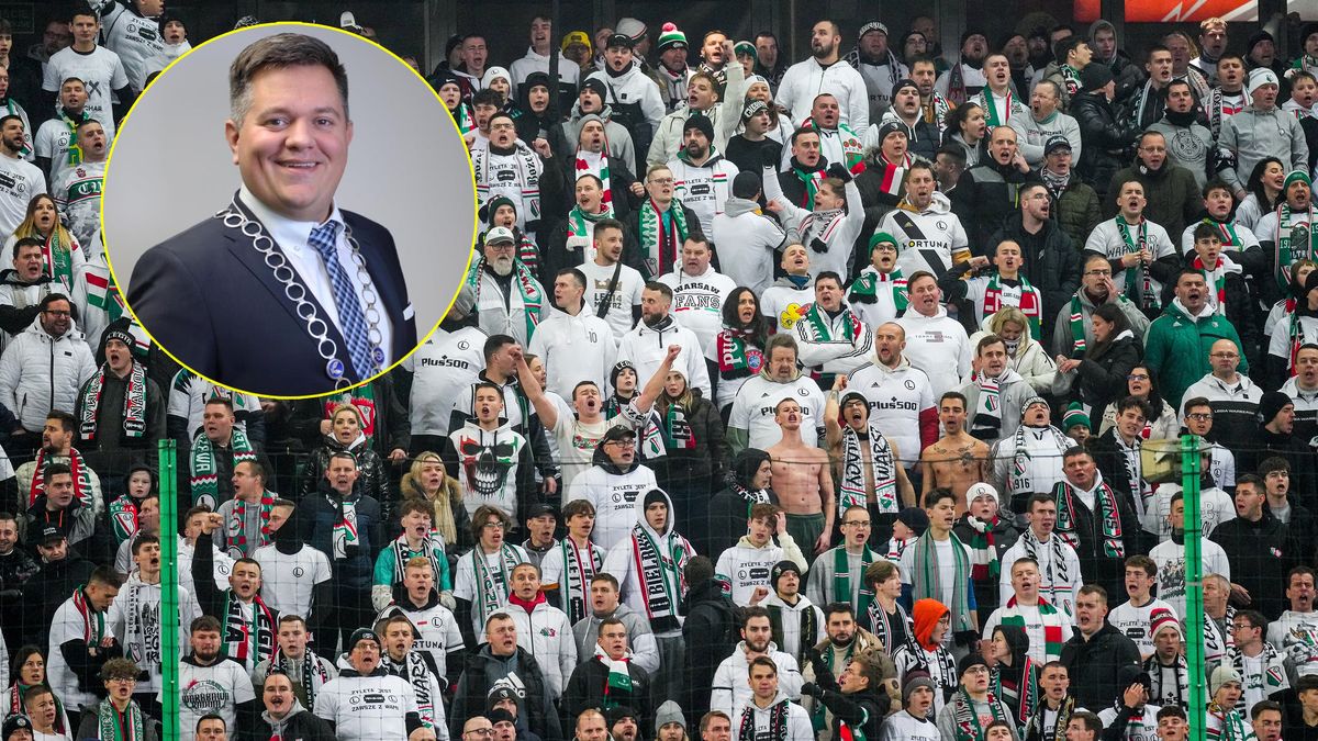 Getty Images / ANP / Contributor / Na zdjęciu: kibice Legii, w kółku burmistrz Molde 