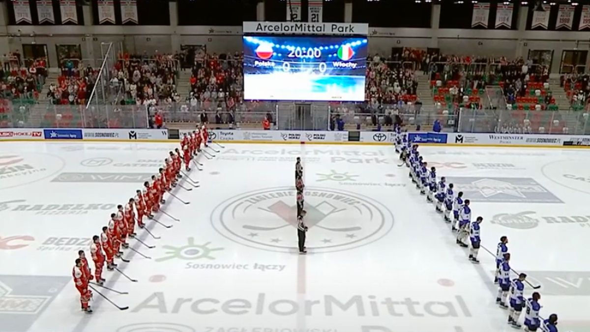YouTube / TVP Sport / Wpadka z hymnem w Sosnowcu