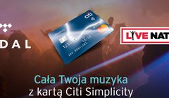 Bezpłatny Tidal i dostęp do przedsprzedaży Live Nation z kartą kredytową Citi Simplicity
