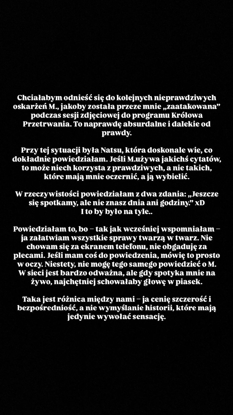 Eliza Trybała odpowiada Mariannie Schreiber
