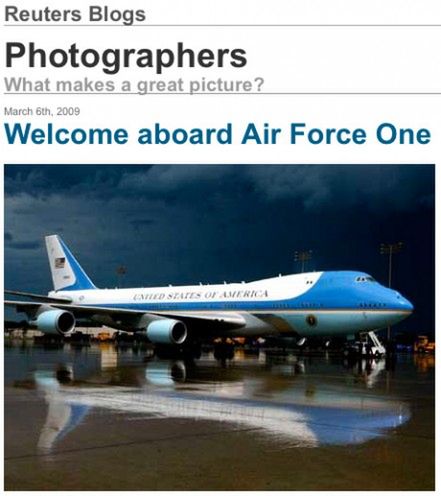 Air Force One okiem fotoreportera Reuters, fot. Reuters