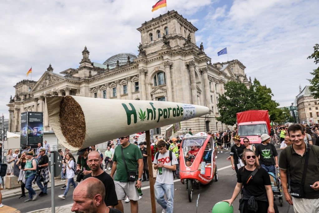 Annual parade of marijuana legalization supporters in Berlin. Photo from August 2023.
