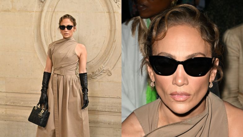Samotna Jennifer Lopez bryluje na pokazie domu mody Dior. Zaprezentowała się w NIEBOTYCZNIE WYSOKICH szpilkach. Ikona? (ZDJĘCIA)
