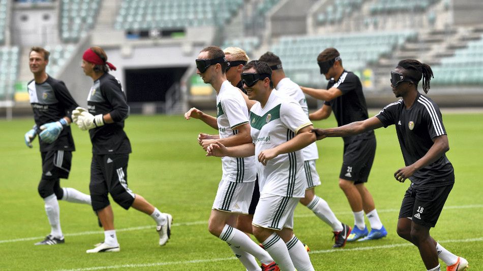 trening drużyny Śląsk Wrocław Blind Football