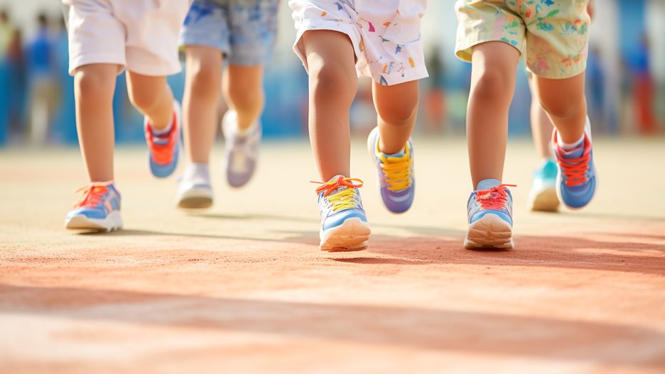 biegi sztafetowe, dzieci, bieganie, bieżnia, sport