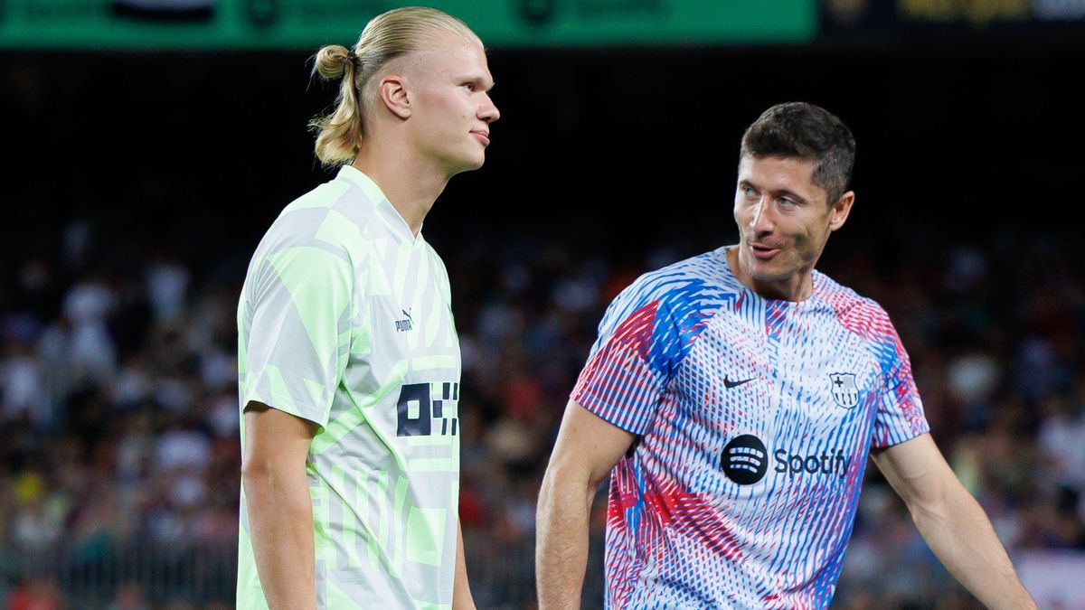 Zdjęcie okładkowe artykułu: Getty Images / DAX Images / Na zdjęciu: Erling Haaland i Robert Lewandowski