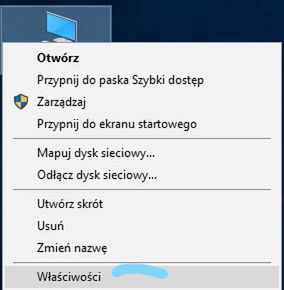 Można również wpisać w opcjach szukaj System