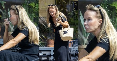 NATURALNA Joanna Przetakiewicz wcina banana łyżeczką i strzela posępne miny w kawiarni (ZDJĘCIA)