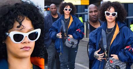 Rihanna w białych kozaczkach i z torebką za 8 tysięcy