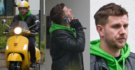 Pędzący żółtym skuterem Antek Królikowski całuje klamkę pod domem Joanny Opozdy i nerwowo wydzwania domofonem (ZDJĘCIA)
