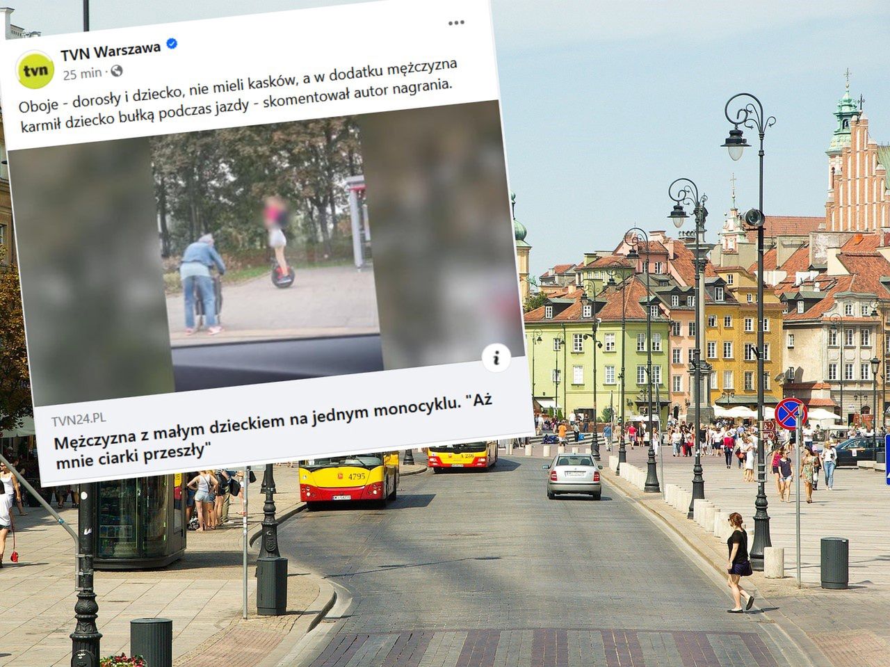 "Aż mnie ciarki przeszły". Nagrał mężczyznę z dzieckiem w Warszawie