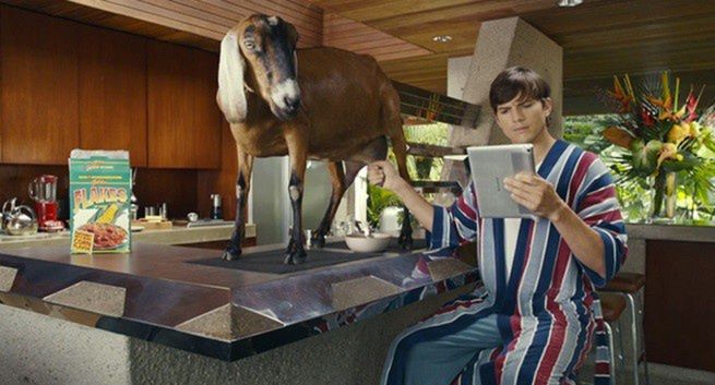 Ashton Kutcher z kozą i bobrem reklamuje Lenovo Yoga (wideo)