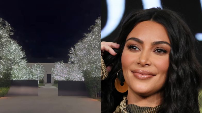 Kim Kardashian's dazzling Christmas display lights up her mansion
