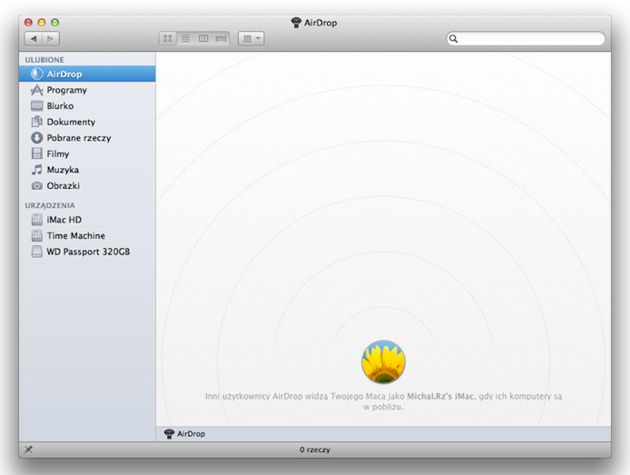Mac OS X Lion i nowa funkcja AirDrop 2