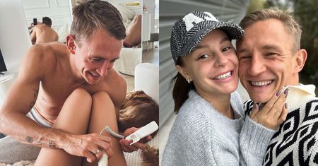 Jakub Rzeźniczak "bada" tętno dziecka, jeżdżąc detektorem po brzuchu Pauliny. Zaniepokojona internautka: "Mnie lekarz odradzał" (FOTO)