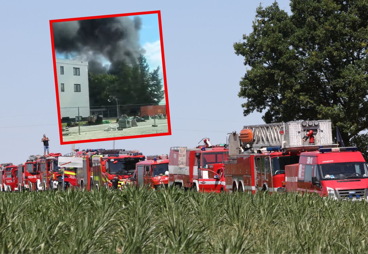 Czarny dym nad miastem. Olbrzymi pożar hali w Kędzierzynie-Koźlu