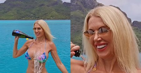 51-letnia Aneta Glam polewa wyrzeźbione ciało szampanem i drwi z hejterów. "Twierdzą, że to Photoshop"
