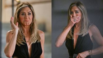 Jennifer Aniston prezentuje wachlarz min na planie zdjęciowym. Nagle wybuchła płaczem (ZDJĘCIA)