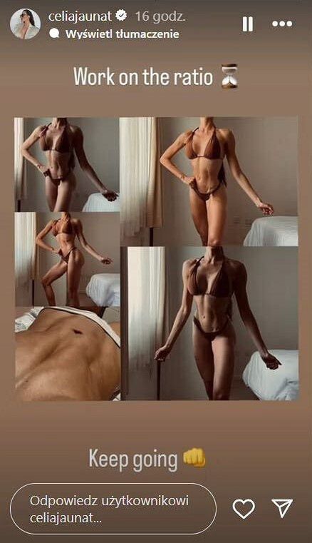 Celia Krychowiak chwali się sylwetką