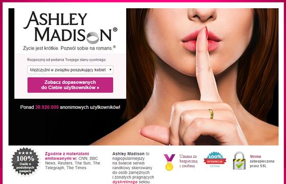 Wyciekły dane użytkowników portalu Ashley Madison