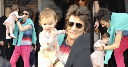 70-letni gwiazdor Rolling Stones bawi się z ROCZNĄ CÓRKĄ przed hotelem (ZDJĘCIA)
