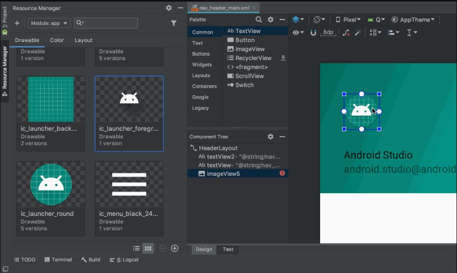 Menedżer zasobów w Android Studio 3.4