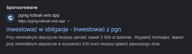 Niebezpieczne reklamy Google