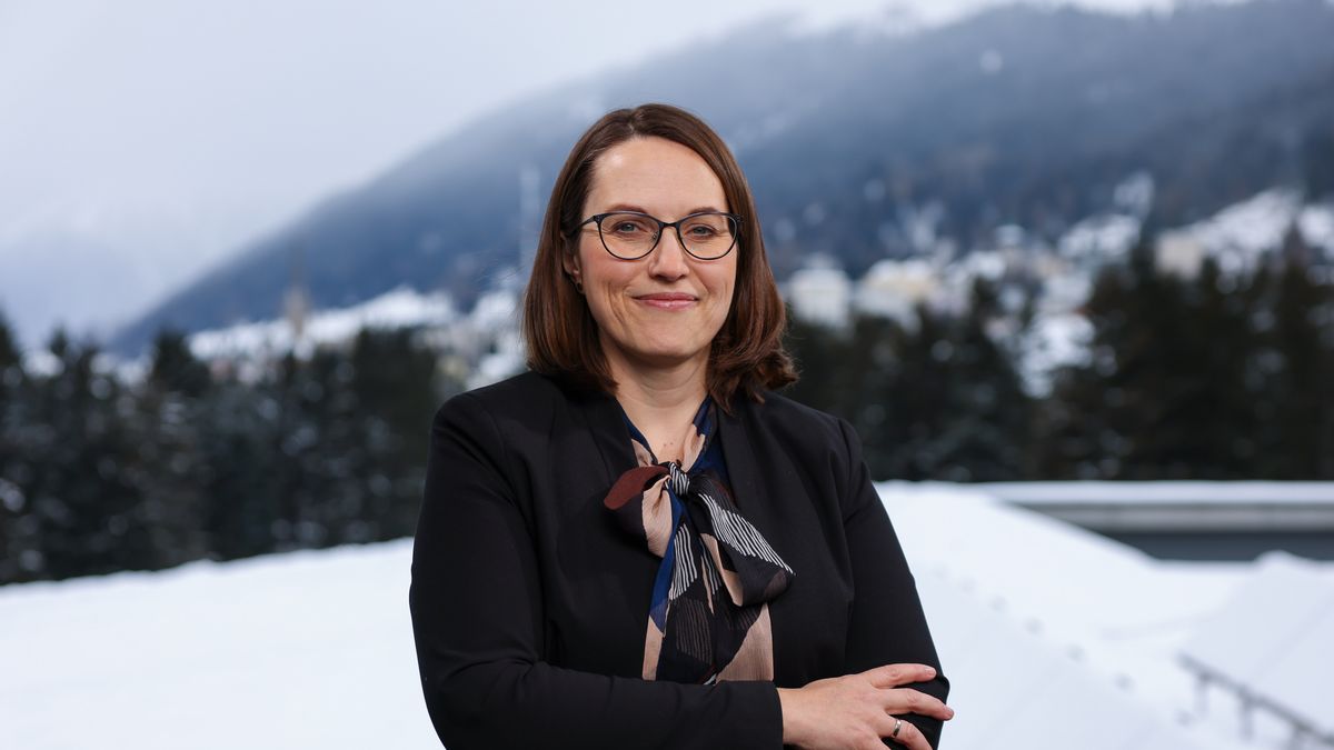 Magdalena Rzeczkowska, Poland's finance minister, following an Bloomberg Television interview on day three of the World Economic Forum (WEF) in Davos, Switzerland, on Thursday, Jan. 19, 2023. The annual Davos gathering of political leaders, top executives and celebrities runs from January 16 to 20. Photographer: Hollie Adams/Bloomberg via Getty Images