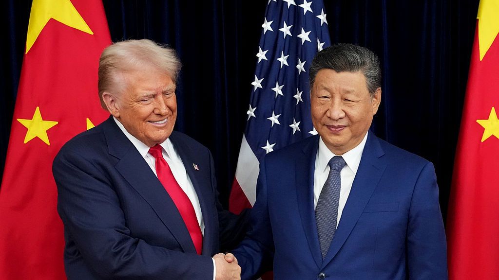 U.S. Donald Trump Meets With China's President Xi In South Korea
BUSAN, SOUTH KOREA - OCTOBER 30: U.S. President Donald Trump greets Chinese President Xi Jinping ahead of a bilateral meeting at Gimhae Air Base on October 30, 2025 in Busan, South Korea. Trump is meeting Xi for the first time since taking office for his second term, following months of growing tension between both countries. (Photo by Andrew Harnik/Getty Images)
Andrew Harnik
bestof, topix
