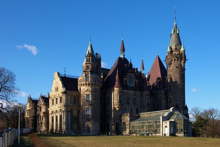 Castle in MosznaOxygenumMoszna, Opolskie, blue sky