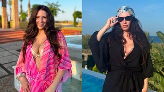 Wczasowiczka Dominika Serowska prezentuje imponujący dekolt i pozdrawia z Hiszpanii