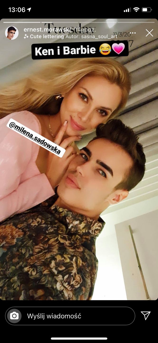 Ernest Morawski i Milena Sadowska na urodzinach Huberta Gromadzkiego