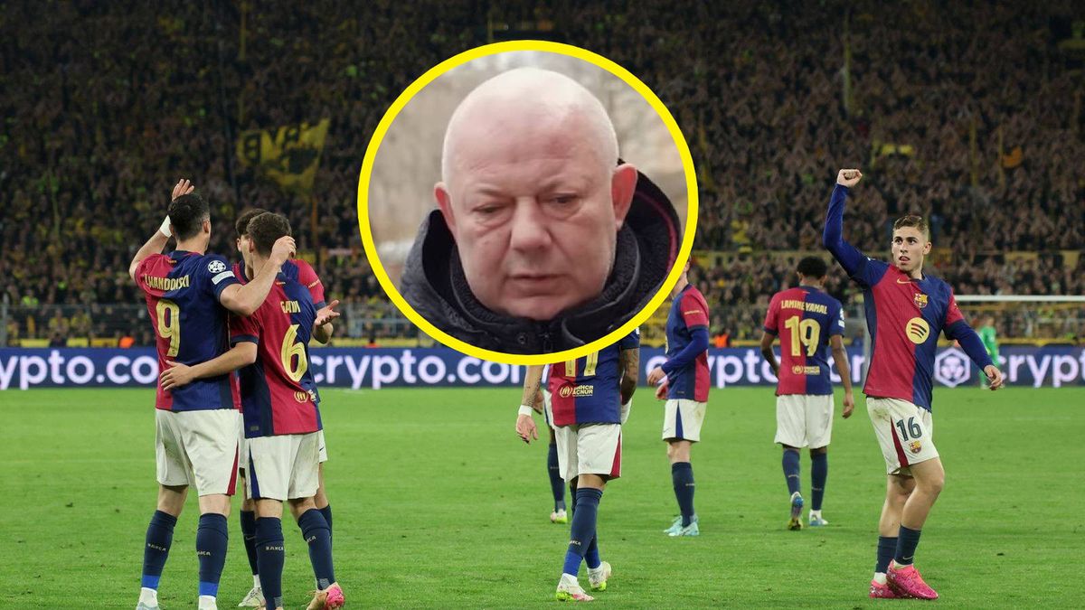 Getty Images /  Alex Grimm/Getty Images/Weszło TV / Na dużym zdjęciu piłkarze Barcelony, na małym Wojciech Kowalczyk