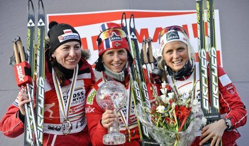 Zadowolone Kowalczyk, Bjoergen i Johaug po zawodach w Falun