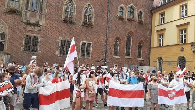 Białoruś protest poparcie