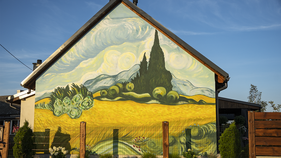 Brzózki, murale, van Gogh