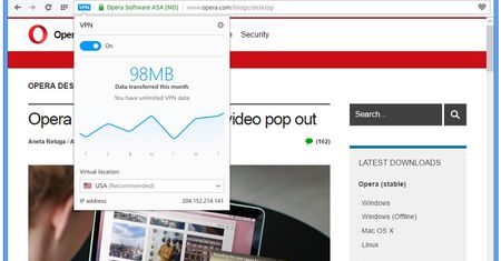 Nowa Opera z wbudowanym VPN