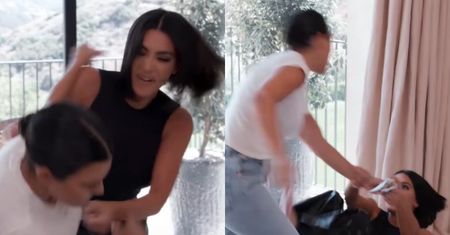 Kim i Kourtney Kardashian BIJĄ SIĘ na planie rodzinnego reality show (WIDEO)