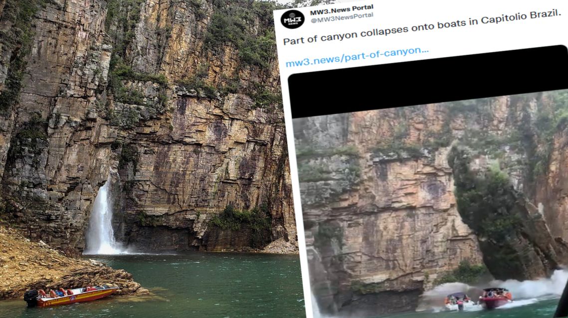 Makabra w Brazylii. Blok skalny osunął się na turystów. Nie żyje co najmniej 6 osób (East News)