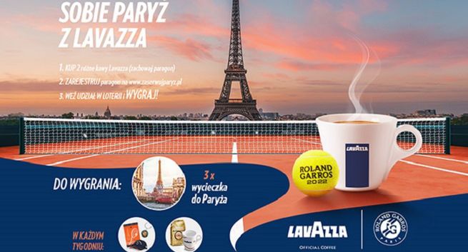 Lavazza z loterią, motywem przewodnim tenisowy turniej Roland-Garros